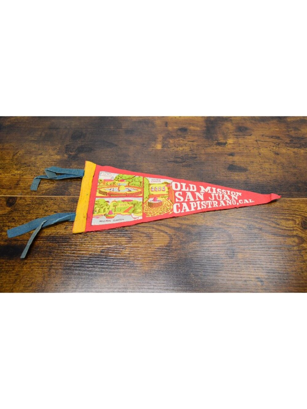Vintage Old Mission San Juan Capistrano Felt Pennant 12 inches